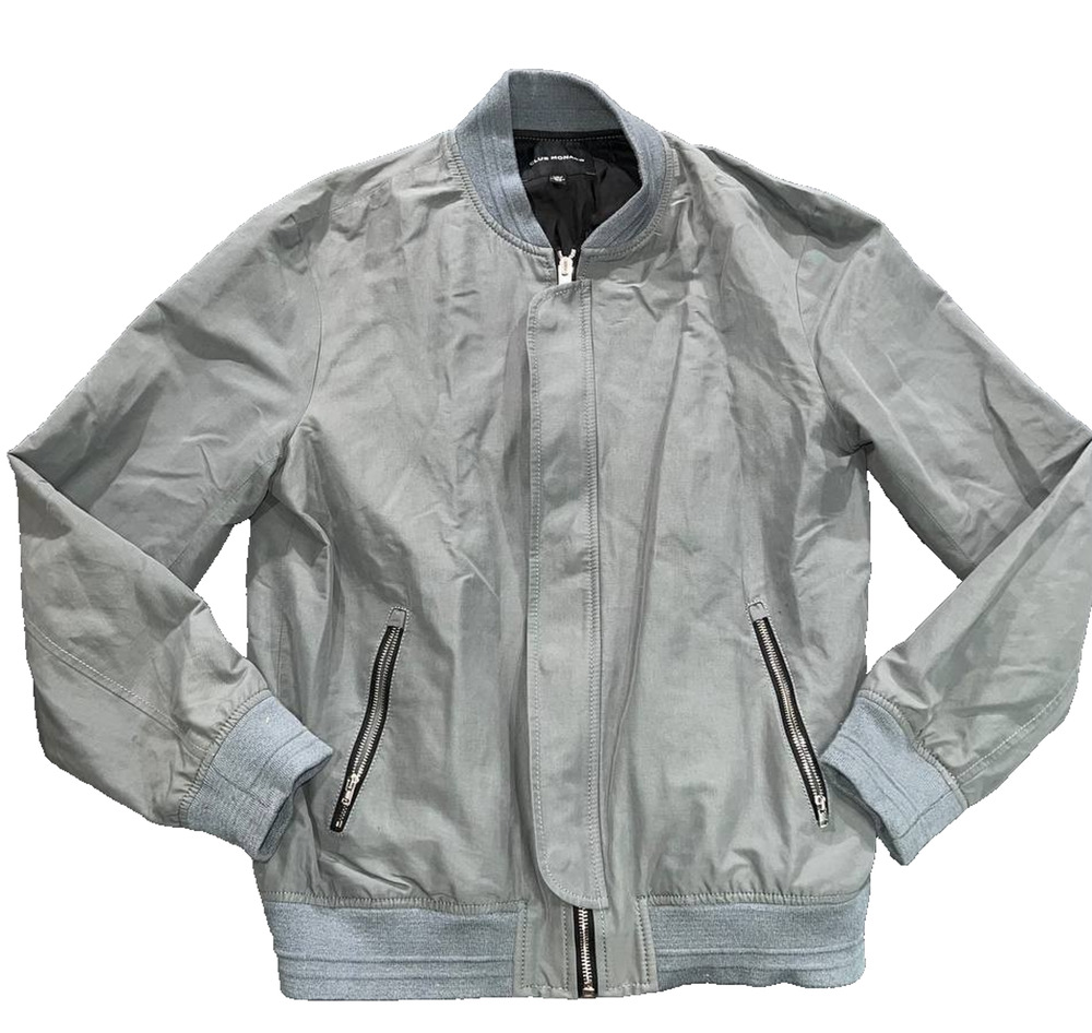 Club Monaco Bomber Jacket Tan Cotton Full Zip Classic Oxford S A00880